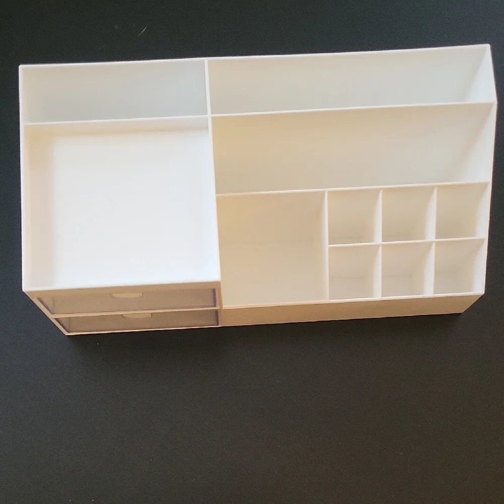 White Makeup Or Desk Organizer with Drawers